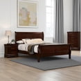 thumbnail image 6 of Poy Three Piece Full Size Bedroom Set, Metal Hanging Pulls, Cherry Brown Wood, 6 of 6