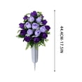 thumbnail image 3 of Ovzne Peacock Roses Artificial Flower Bouquet for Cemetery Holiday Memorial Decoration, 3 of 6