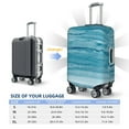 thumbnail image 6 of Daiia Teal Turquoise Fluid Stripes Luggage Cover, Thickened Washable Travel Luggage Covers, Elastic Unique Baggage Covers for 18-20 inch Luggage-X-Large, 6 of 9