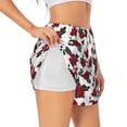 thumbnail image 2 of Disketp Rose Flowers Print Women's Shorts Workout Shorts for Athletic Gym Running Shorts with Phone Pockets XX-Large, 2 of 8