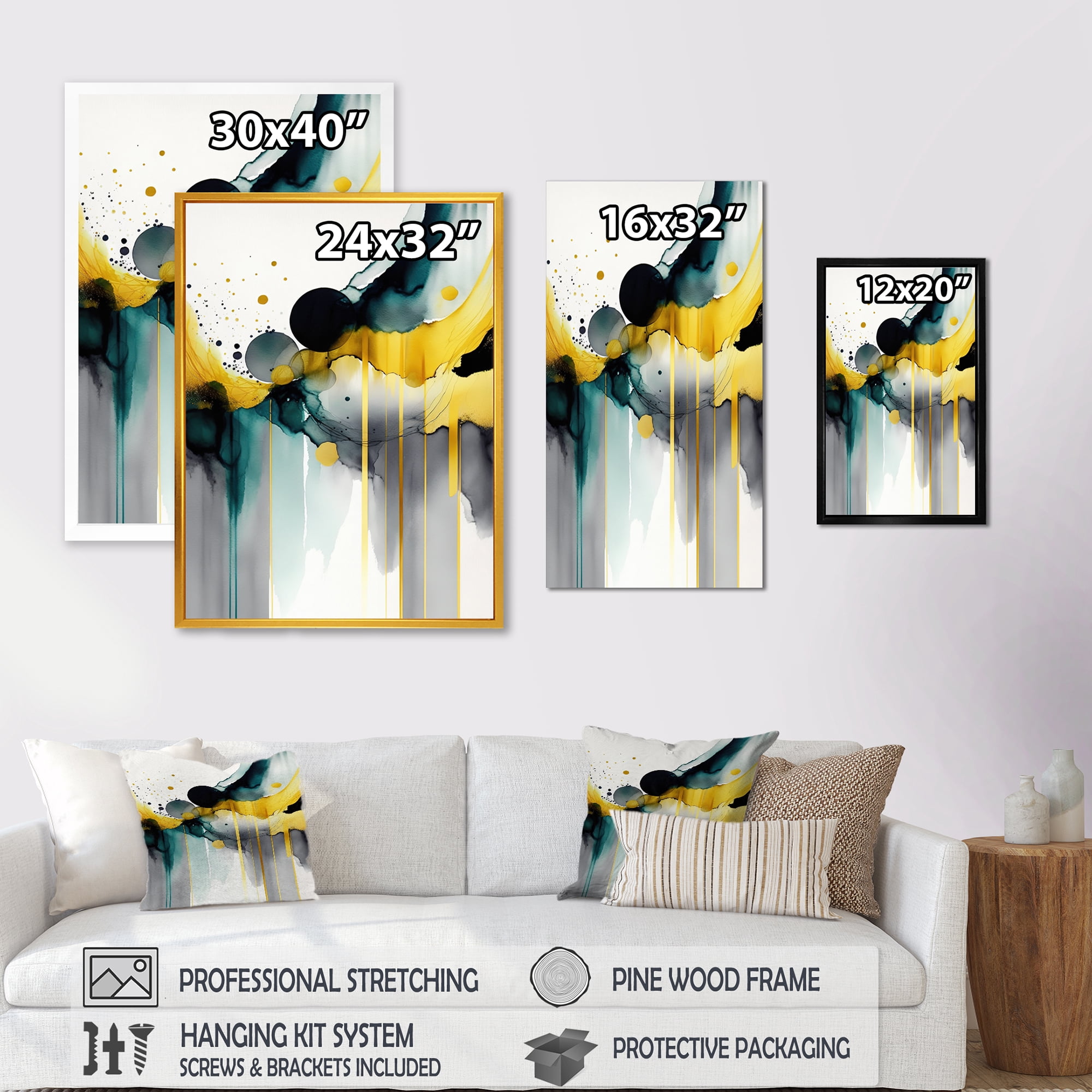 Designart Abstract Transitional Shapes II Canvas Wall Art