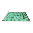 thumbnail image 2 of Ahgly Company Machine Washable Indoor Rectangle Abstract Turquoise Blue Contemporary Area Rugs, 7' x 10', 2 of 4