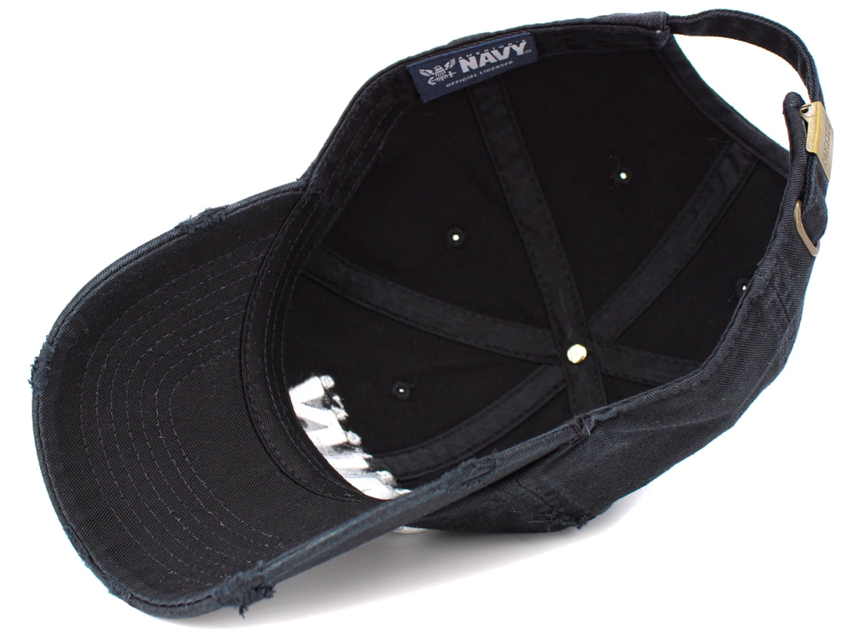 US Navy Officially Licensed Baseball Cap – Vintage Military Adjustable Hat, Navy & Gold, One Size Fits Most