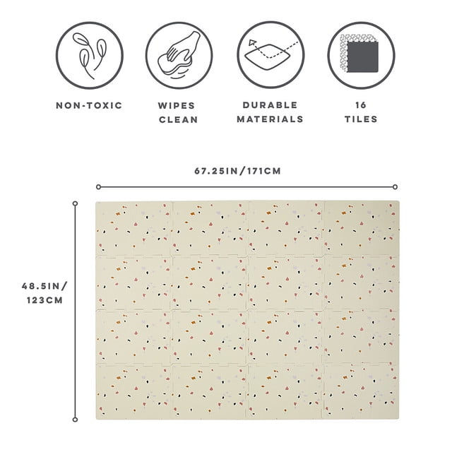 3 Sprouts Baby & Kids EVA Foam Puzzle Mat - Terrazzo Cream