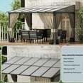 thumbnail image 4 of ASJMR 10x24FT Wall Mounted Gazebo with Polycarbonate Roof,Metal Frame Lean to Gazebo With Double Curtains for Garden Lawn Backyard Deck,Sand, 4 of 7