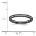 thumbnail image 2 of Sterling Silver Stackable Black-plated Grooved Ring - 2.5 Grams - Size 8, 2 of 2