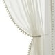 thumbnail image 1 of Cortinas de lino transparentes Treatmentex con pompones, 213 x 213 cm, color beige, 2 pares, 1 of 9