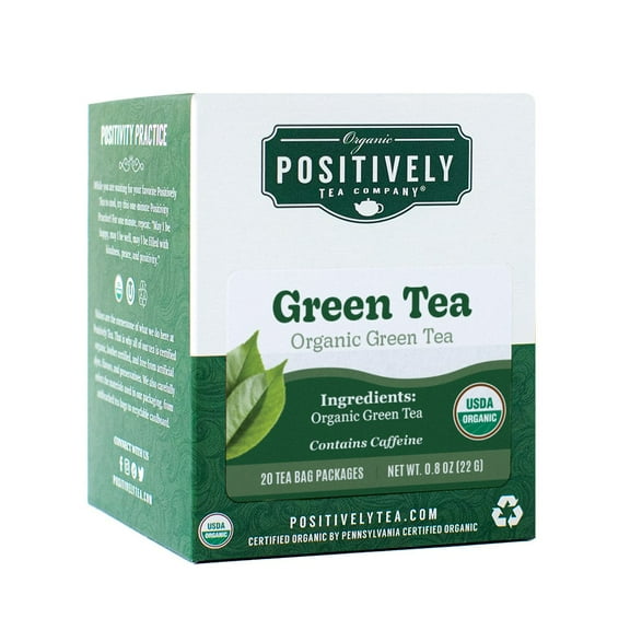 Positively Tea's Organic Green Tea Tea Bags, 6 Boxes 120 Tea Bags