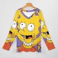 thumbnail image 3 of Simpsons Womens T Shirts V Neck Long Sleeve Tops Causal Loose Summer T-Shirts 4XL, 3 of 7