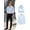 Light Blue, variant on Beauty-Emily Men's Slim-Fit Long Sleeve Shirt, Breathable, Solid Color V-Neck, for Work, Casual, Business, Office, Spring Summer Wear, Easy Care