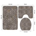 thumbnail image 3 of Black and Tan Leopard Print Bathroom Rugs Sets 3 Piece,Toilet Cover Set,Absorbent Non Slip Bathroom Mats Sets with U-Shaped Contour Rug Toilet Rug Set, 3 of 5