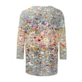 thumbnail image 6 of JTZGDY Fashion T-Shirts for Women Vintage Floral Printed Summer 3/4 Length Sleeve Crewneck Graphic Tees Tops Loose Lightweight Dressy Tunic Blouse Beige XL, 6 of 6