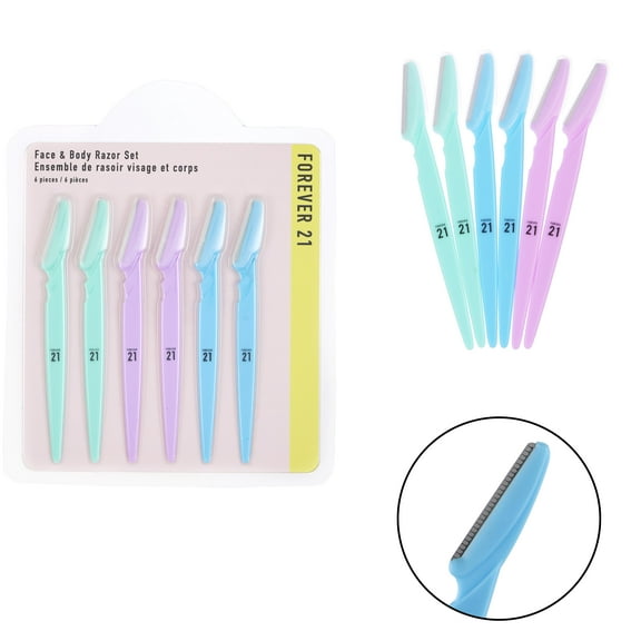 6pc Eyebrow Razor Set - Assorted Colors Disposable Razors for Eyebrow Maintenance | Hair Removal Tool, Face & Eyebrow Razor