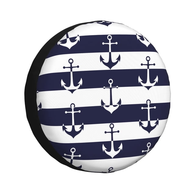 Fotbe Anchors Funda de Llanta de Repuesto con Estampado, Engrosada, Ajuste Universal para Jeep, Remolque, RV, SUV, Camión-16 inch