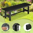 thumbnail image 5 of Costway 2PCS Outdoor HDPE Bench with Metal Frame 47'' x 14'' x 16'' for Yard Garden Black, 5 of 8