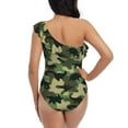 thumbnail image 5 of Goofa Camouflage Dinosaur Pattern Women's One Piece Swimsuits Tummy Control Bathing Suits Asymmetric One Shoulder Swimwear-X-Large, 5 of 6