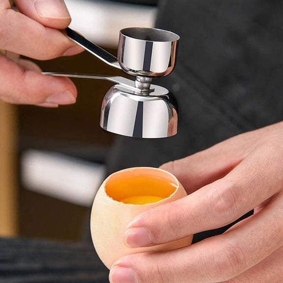 EXHUMKY Compact Egg Opener, Stainless Steel, Adjustable, Easy to Use, 2Pcs