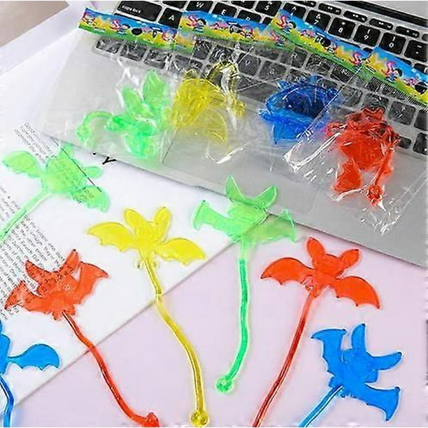 60pcs Sticky Bats for Kids: Stretchy Bat Toys - Halloween Party Favors - Creepy Scary Prank Props - Stretchy Goodie Bag Stuffers