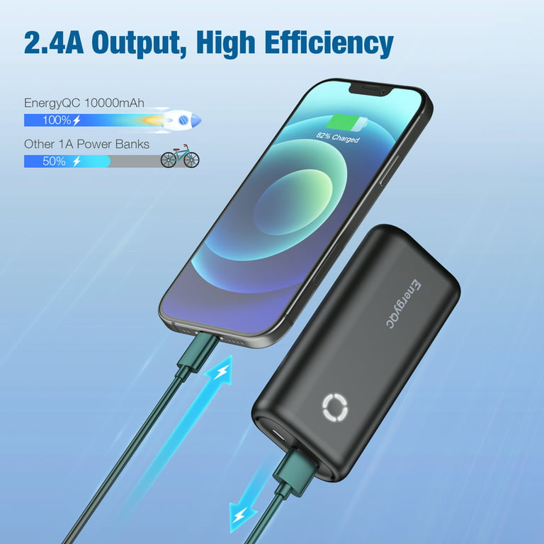 10000mAh Mini Portable Power Bank External Battery Plug Play Power Bank  Type C Fast Effective Charger