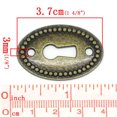 thumbnail image 2 of Queilt 6 Antique Oval Key Plates, Lock Roses, Lock Fittings, Cover for Locks, Key Hole, Vintage Brass Design, 37mm, 2 of 5