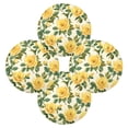 thumbnail image 6 of Round Plate Mat 15.4x15.4 Inchesx1 Placemat Table Mat Kitchen Mat Coffee Mat Fabric Thick, Strong Wear-Resistant, Heat Resistance Lovely Big Yellow Roses, 6 of 7