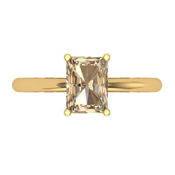 Solitaire Engagement Ring for Women - 1.75ct Yellow Moissanite in 14K Yellow Gold Promise Ring