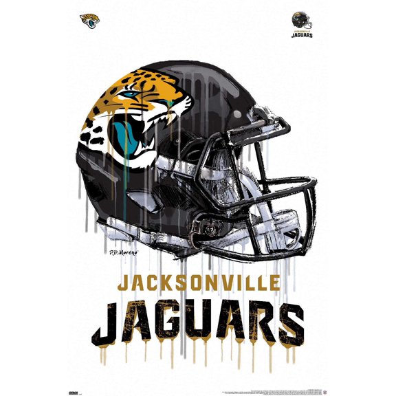 NFL JacksonVille Jaguars - Drip Helmet 20 Wall Poster, 22.375" x 34"