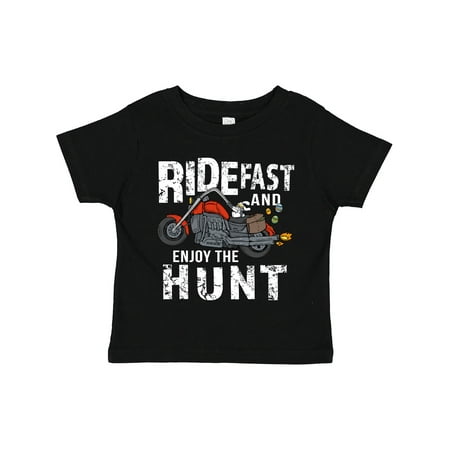 

Inktastic Ride Fast and Enjoy the Hunt Easter Bunny on Motorcycle Boys or Girls Toddler T-Shirt