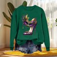 thumbnail image 4 of Xuyuer Women's Carnival Printed Long Sleeved Round Neck Mardi Gras Sweatshirt Carnival Outfits Women Carnival Sweatshirts Fat Tuesday Fashionable Pullover Tops, 4 of 6