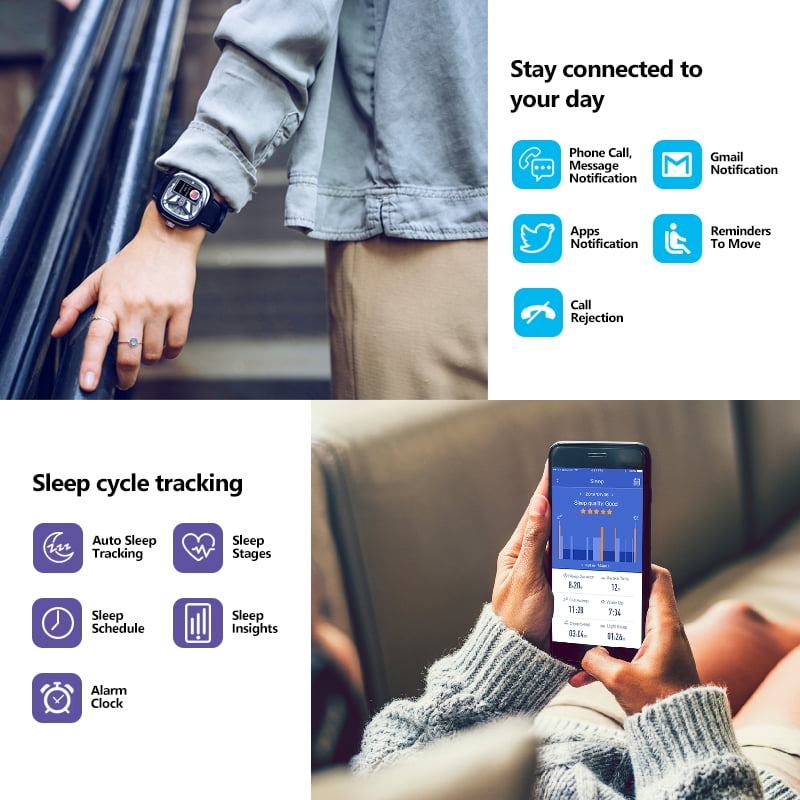 Zeblaze Hybrid 2 Dual Smartwatch Heart Rate Blood Pressure Health Monitor 50M Waterproof Exercise Tracking Smart Watch Men Walmart