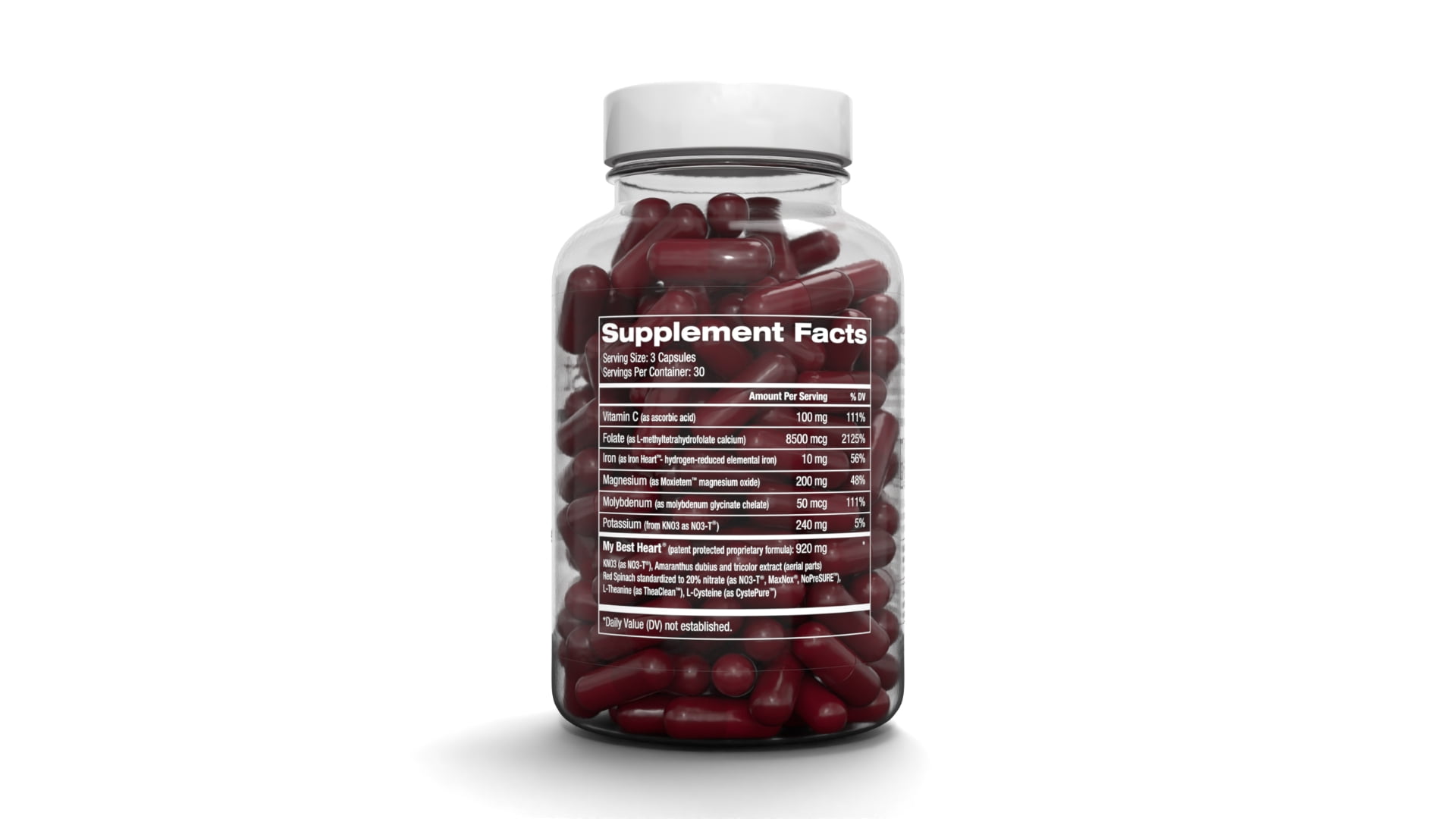 My Best Heart Blood Pressure Support Supplement - with Plant Nitrates, Iron, Nitric Oxide Boosting Enzymes for Heart Health - 90 Capsules