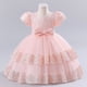 thumbnail image 1 of Vestido para niñas, vestido bordado con lentejuelas, lazo, manga corta, falda de princesa abullonada, 1 of 4