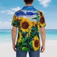 thumbnail image 3 of Lsque Landscape With Sunflowers pattern Hawaiian Shirt for Men, Unisex Summer Beach Casual Short Sleeve Button Down Shirts-X-Large, 3 of 9