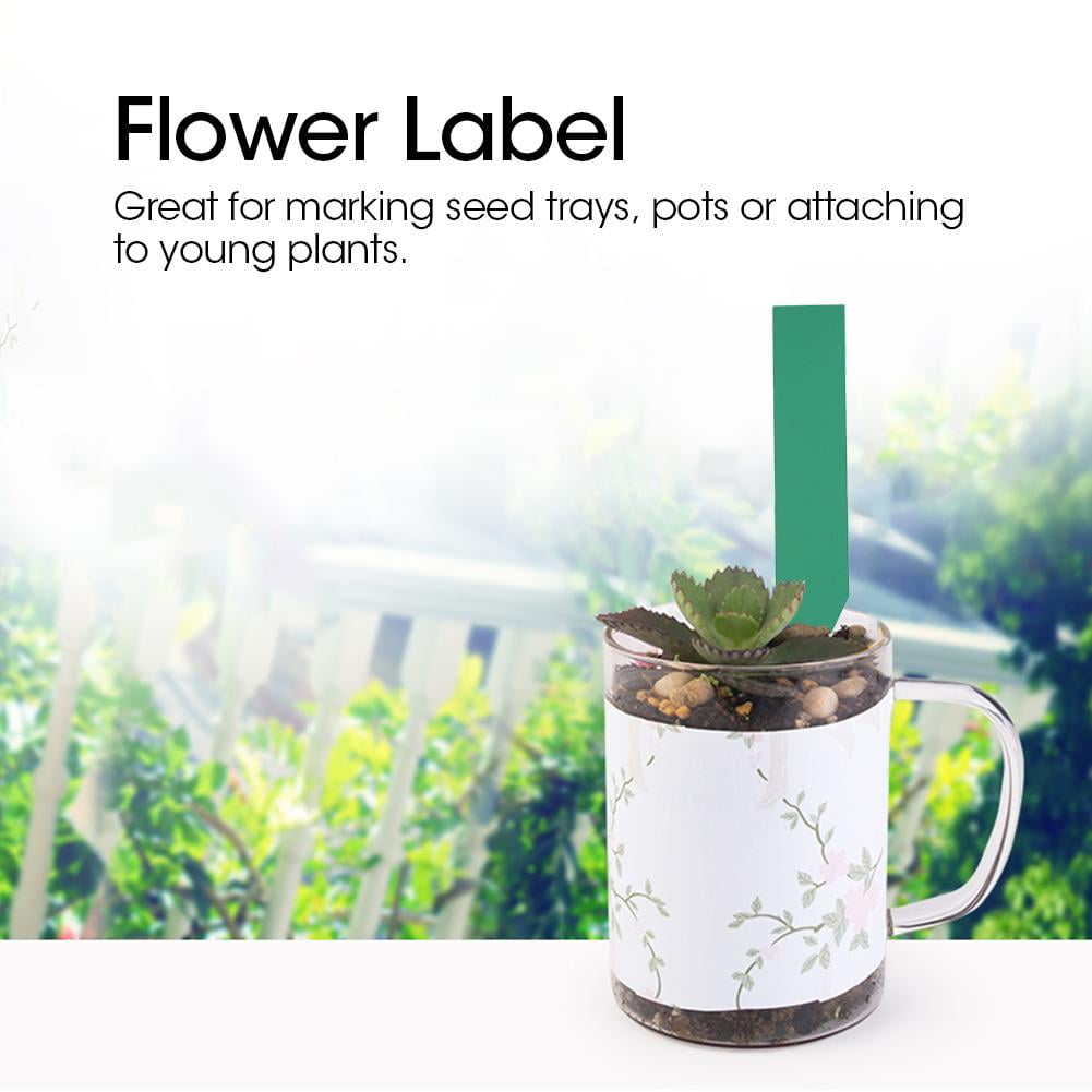 OTVIAP 100 Pcs Plastic Plant Seed Labels Pot Marker Nursery Garden