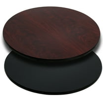 Emma   Oliver 42" Round Black/Mahogany Reversible Laminate Table Top