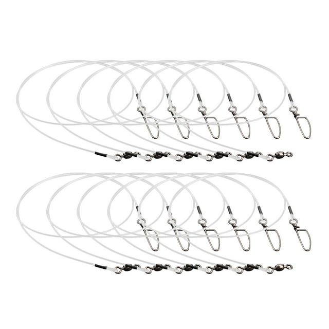 20Lb-80Lb Fluorocarbon Fishing Leader for Saltwater Freshwater with Twists Snap 24In-80Lb