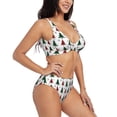 thumbnail image 2 of Daiia Buffalo Plaid Christmas Trees Women's Bikini Set Two Piece Swimsuit High Waisted Bikini Adjustable Straps Bikini Perfect for Beach, Pool, and Summer Vacation-X-Large, 2 of 9