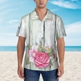 thumbnail image 4 of Bixox Men's Hawaiian Shirts Men's Vintage Wood with Floral Print Short-Sleeve Shirt-XX-Large, 4 of 8