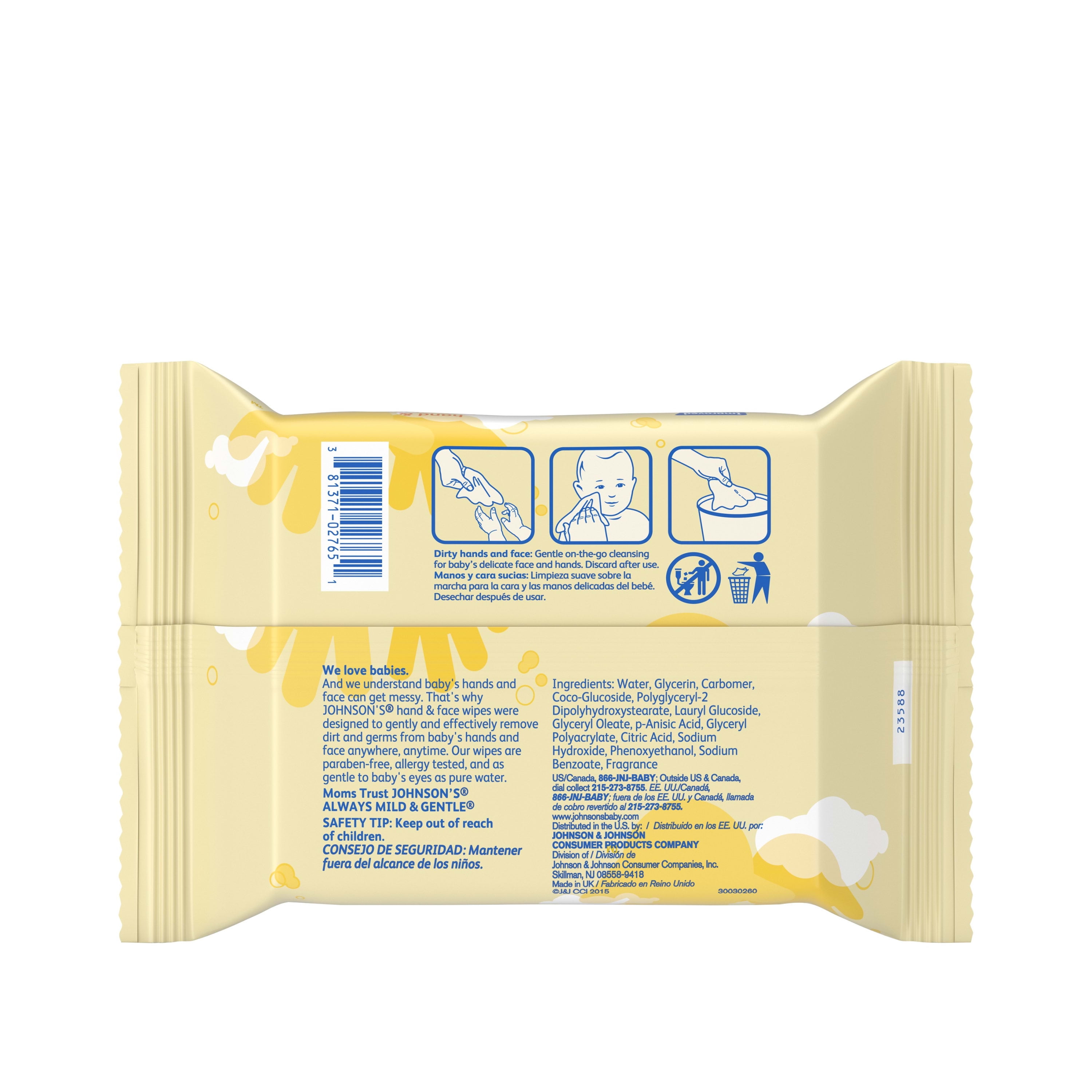 1/3/6/12 x JOHNSON'S BABY SKINCARE WIPES WET TISSUE 20 SHEETS FRAGRANCE FREE 