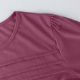 thumbnail image 6 of LISTHA Long Sleeve Shirts Women Dressy Pleated Tunic Tops Crew Neck 2025 Blouses Casual Trendy Tops Dark Purple 3L, 6 of 6