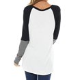 thumbnail image 3 of ICHUANYI Clearance Women's Casual Fashion V-neck Stitching Striped Long-sleeved Loose Tops ICHUANYI "ICHUANYI", 3 of 4