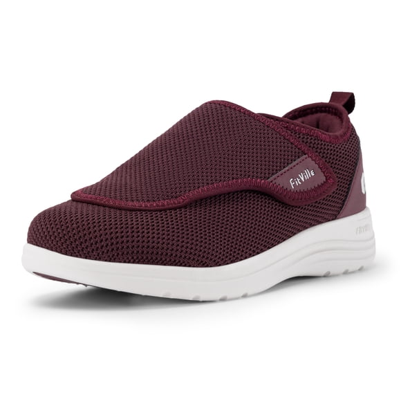 FitVille Women's Wide Walking Shoes for Swollen Foot Seamless Cushioned Diabetic Shoes