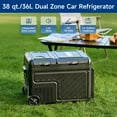 thumbnail image 2 of 38 Qt Dual Zone Car Fridge Freezer Portable Refrigerator Cooler with 2 Wheels, 2 of 10