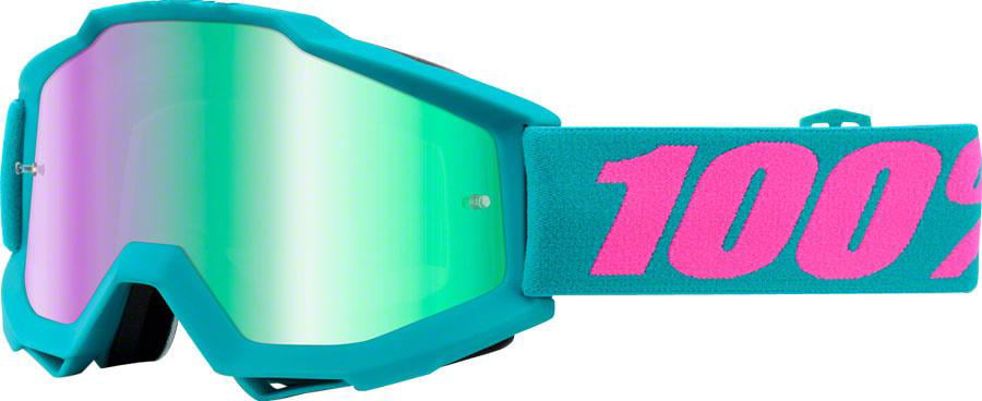 100% Mirror Blue Lens Purple/White Frame Accuri Tootaloo Adult Dirt Bike Goggles 