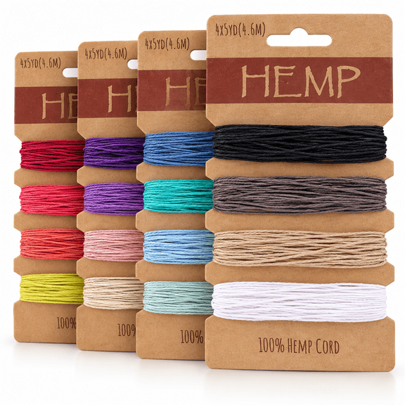 MISSMILE 16 Colors 1mm Thread Cord Natural Twine Hemp Cord Rope String for Handmade Craft