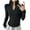Black, variant on ChaoHeng Women 2025 Promotion on Plus Size Tops $10,Fall And Winter Fashion Solid Woman V-Neck Long Sleeve T-Shirt Loose Blouse Tops(Hot Pink,S)