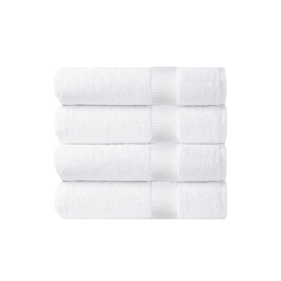 Pacific Linens Luxury 100% Cotton Hotel and Spa Bath Towels, 27 x 54 Inches, 600 GSM, White, 4-Pack
