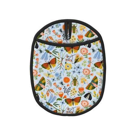 

Sikiie Insects and Flowers Silicone Pot Holders Oven Mitts Heat Resistant Hot Pads Non Slip Pot Holder for Kitchen Baking and Cooking 9.4 x 7.5 Inches