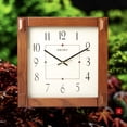 thumbnail image 4 of Seiko 13" Square Medium Brown Wood Wall Clock, Analog, Quartz, QXA469BLH, 4 of 6