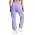 thumbnail image 6 of Women's Solid Color Jogger Pants, Elastic Drawstring Waist Casual Long Trousers with Dual Side Pockets, Comfort Loose Fit Bottoms for Sports and Daily Wear Purple XL(XL), 6 of 7